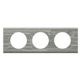 Plaque de finition 3 postes Legrand Céliane 0 690 43 coloris gris furtif l.242 x P.8,5 x H.82 mm