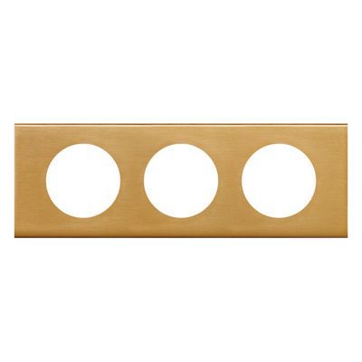 Plaque de finition 3 postes Legrand Céliane 0 691 33 coloris bronze doré l.242 x P.8,5 x H.82 mm