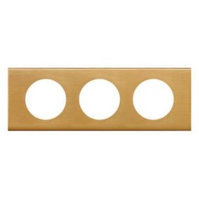 Plaque de finition 3 postes Legrand Céliane 0 691 33 coloris bronze doré l.242 x P.8,5 x H.82 mm