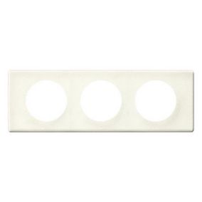 Plaque de finition 3 postes Legrand Céliane 0 693 53 coloris songe (porcelaine) l.242,5 x P.8,5 x H.82 mm