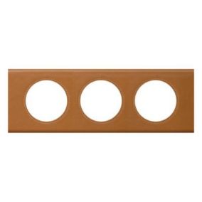 Plaque de finition 3 postes Legrand Céliane 0 694 23 coloris cuir caramel l.242 x P.9,2 x H.82 mm