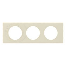 Plaque de finition 3 postes Legrand Céliane 0 694 33 coloris cuir perle couture l.242 x P.9,2 x H.82 mm