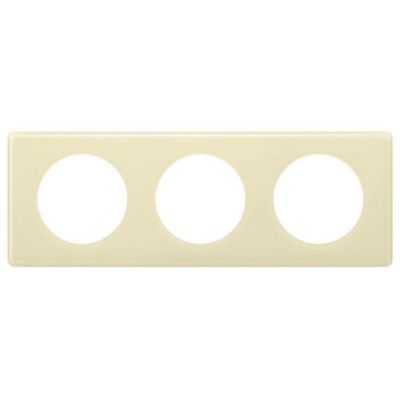 Plaque de finition 3 postes Legrand Céliane 0 988 22 coloris ivoire l.232 x P.8,5 x H.90 mm