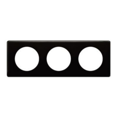 Plaque de finition 3 postes Legrand Céliane 0 988 28 coloris laqué noir l.232 x P.8,5 x H.82 mm