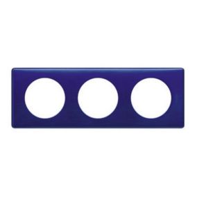 Plaque de finition 3 postes Legrand Céliane 0 988 37 coloris nuit d'encre l.232 x P.8,5 x H.82 mm