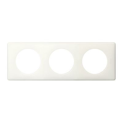 Plaque de finition 3 postes Legrand Céliane 0 988 80 coloris blanc l.232 x P.9 x H.82 mm
