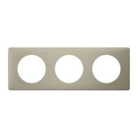 Plaque de finition 3 postes Legrand Céliane 0 988 84 coloris poudré argile l.232 x P.8,5 x H.82 mm