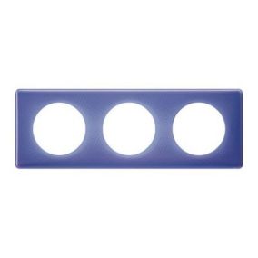 Plaque de finition 3 postes Legrand Céliane 0 988 86 coloris violet 90's l.232 x P.8,5 x H.82 mm