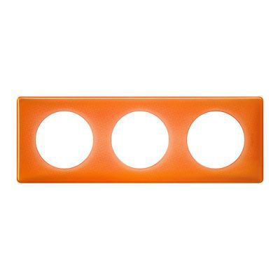Plaque de finition 3 postes Legrand Céliane 0 988 87 coloris orange 70's l.232 x P.8,5 x H.82 mm