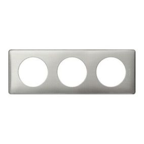 Plaque de finition 3 postes Legrand Céliane 0 988 92 coloris alu snake l.232 x P.8,5 x H.82 mm