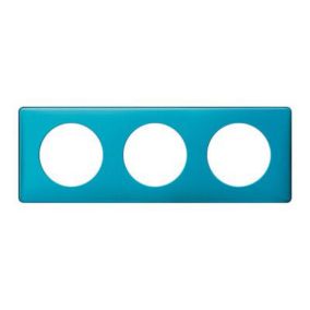 Plaque de finition 3 postes Legrand Céliane 0 988 96 coloris métal blue snake l.232 x P.8,5 x H.82 mm