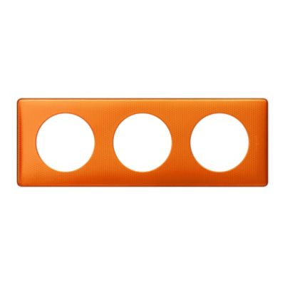Plaque de finition 3 postes Legrand Céliane 0 988 97 coloris orange snake l.232 x P.8,5 x H.82 mm
