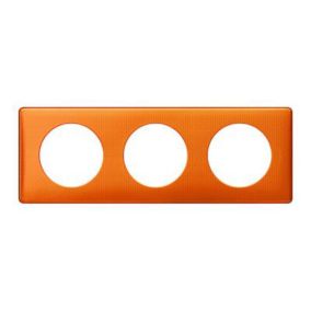 Plaque de finition 3 postes Legrand Céliane 0 988 97 coloris orange snake l.232 x P.8,5 x H.82 mm