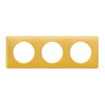 Plaque de finition 3 postes Legrand Céliane 0 998 96 coloris laiton l.232 x P.8,5 x H.82 mm