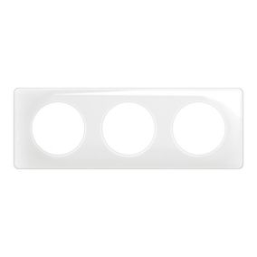 Plaque de finition 3 postes Legrand Céliane CP0023 coloris blanc émaillé l.232 x P.9 x H.82 mm
