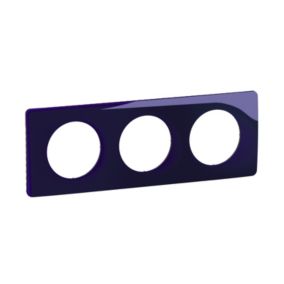 Plaque de finition 3 postes Legrand Céliane CP0323 coloris bleu de four l.232 x P.9 x H.82 mm