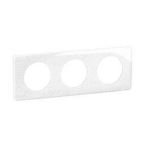 Plaque de finition 3 postes Legrand Céliane CP0623 coloris blanc relief l.232 x P.9 x H.82 mm
