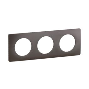 Plaque de finition 3 postes Legrand Céliane CP1023 coloris gris cendré l.232 x P.9 x H.82 mm