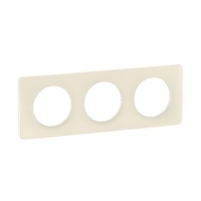 Plaque de finition 3 postes Legrand Céliane CP1123 coloris blanc amande l.232 x P.9 x H.82 mm