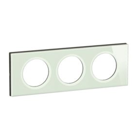 Plaque de finition 3 postes Legrand Céliane CP2003 coloris verre opale blanc l.243 x P.11 x H.84 mm