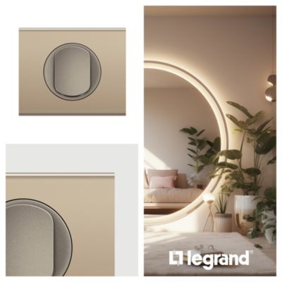 Plaque de finition 3 postes Legrand Céliane CP2103 coloris nickel satiné l.243 x P.9 x H.83 mm