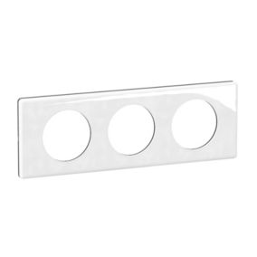 Plaque de finition 3 postes Legrand Céliane CP2303 coloris porcelaine de limoges l.242 x P.9 x H.83 mm