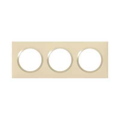 Plaque de finition 3 postes Legrand Dooxie 6 008 13 coloris dune mat avec bague dune brillante l.229 x P.10 x H.87 mm