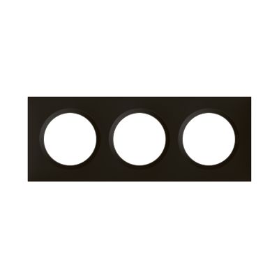 Plaque de finition 3 postes Legrand Dooxie 6 008 63 coloris noir velours l.229 x P.10 x H.87 mm