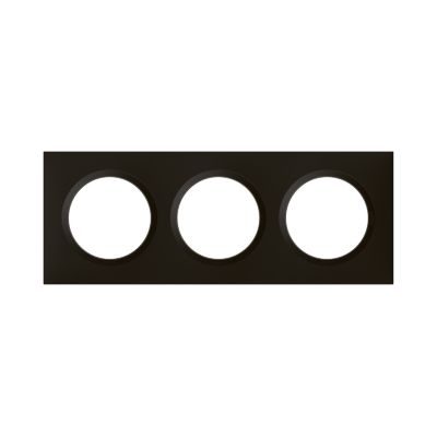 Plaque de finition 3 postes Legrand Dooxie 6 008 63 coloris noir velours l.229 x P.10 x H.87 mm