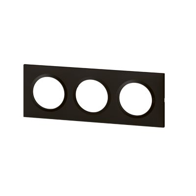 Plaque de finition 3 postes Legrand Dooxie 6 008 63 coloris noir velours l.229 x P.10 x H.87 mm