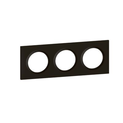 Plaque de finition 3 postes Legrand Dooxie 6 008 63 coloris noir velours l.229 x P.10 x H.87 mm