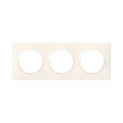 Plaque de finition 3 postes Legrand Dooxie 6 009 03 coloris blanc l.229 x P.10 x H.87 mm