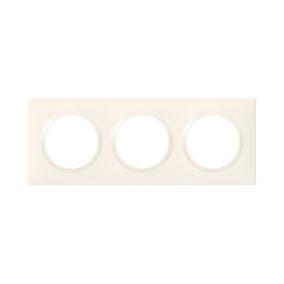 Plaque de finition 3 postes Legrand Dooxie 6 009 03 coloris blanc l.229 x P.10 x H.87 mm