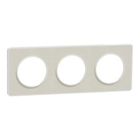 Plaque de finition 3 postes Schneider Electric Odace Kvadrat S520806KW coloris blanc l.227 x P.10 x H.85 mm