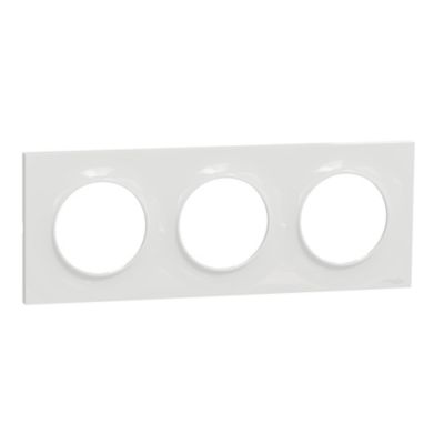 Plaque de finition 3 postes Schneider Electric Odace Styl S520706 coloris blanc l.227 x P.10 x H.85 mm