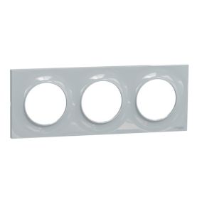 Plaque de finition 3 postes Schneider Electric Odace Styl S520706B1 coloris sable l.227 x P.10 x H.85 mm