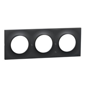 Plaque de finition 3 postes Schneider Electric Odace Styl S540706 coloris anthracite l.227 x P.10 x H.85 mm