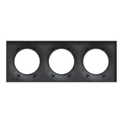 Plaque de finition 3 postes Schneider Electric Odace Styl S540706 coloris anthracite l.227 x P.10 x H.85 mm