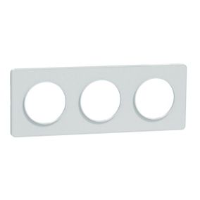 Plaque de finition 3 postes Schneider Electric Odace Touch S510806 coloris blanc recyclé l.227 x P.10 x H.85 mm