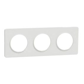 Plaque de finition 3 postes Schneider Electric Odace Touch S520806 coloris blanc l.227 x P.10 x H.85 mm