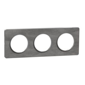 Plaque de finition 3 postes Schneider Electric Odace Touch S530806V coloris aluminium l.227 x P.10 x H.85 mm