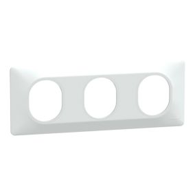 Plaque de finition 3 postes Schneider Electric Ovalis S320706 coloris blanc l.229 x P.10 x H.87 mm