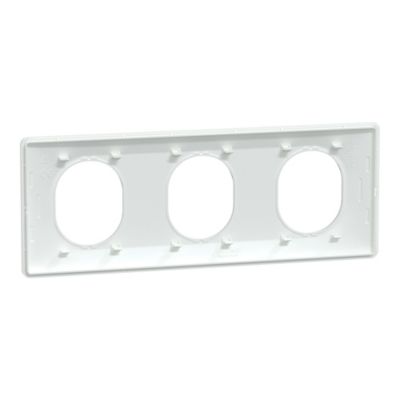 Plaque de finition 3 postes Schneider Electric Ovalis S320706 coloris blanc l.229 x P.10 x H.87 mm