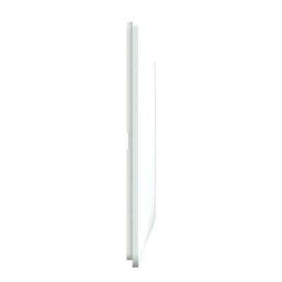 Plaque de finition 3 postes Schneider Electric Ovalis S320706D coloris blanc avec liseré laiton l.229 x P.10 x H.87 mm