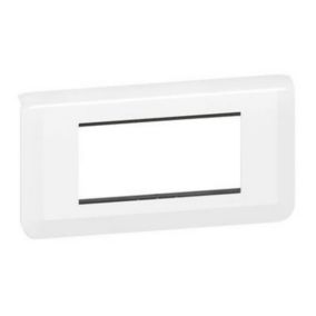 Plaque de finition 4 modules Legrand Mosaïc 0 994 77 coloris blanc l.153 x P.9 x H.82 mm
