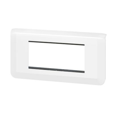 Plaque de finition 4 modules Legrand Mosaïc 0 994 77 coloris blanc l.153 x P.9 x H.82 mm