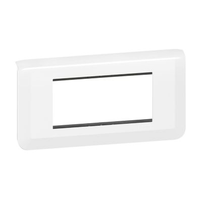 Plaque de finition 4 modules Legrand Mosaïc 0 994 77 coloris blanc l.153 x P.9 x H.82 mm