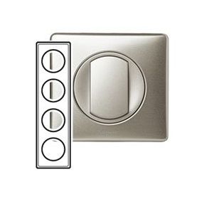 Plaque de finition 4 postes Legrand Céliane 0 689 04 coloris titane l.303 x P.8,5 x H.82 mm