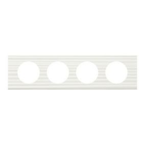 Plaque de finition 4 postes Legrand Céliane 0 690 14 coloris corian® cannelé l.313 x P.9,1 x H.83 mm