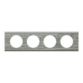 Plaque de finition 4 postes Legrand Céliane 0 690 44 coloris gris furtif l.313 x P.8,5 x H.82 mm